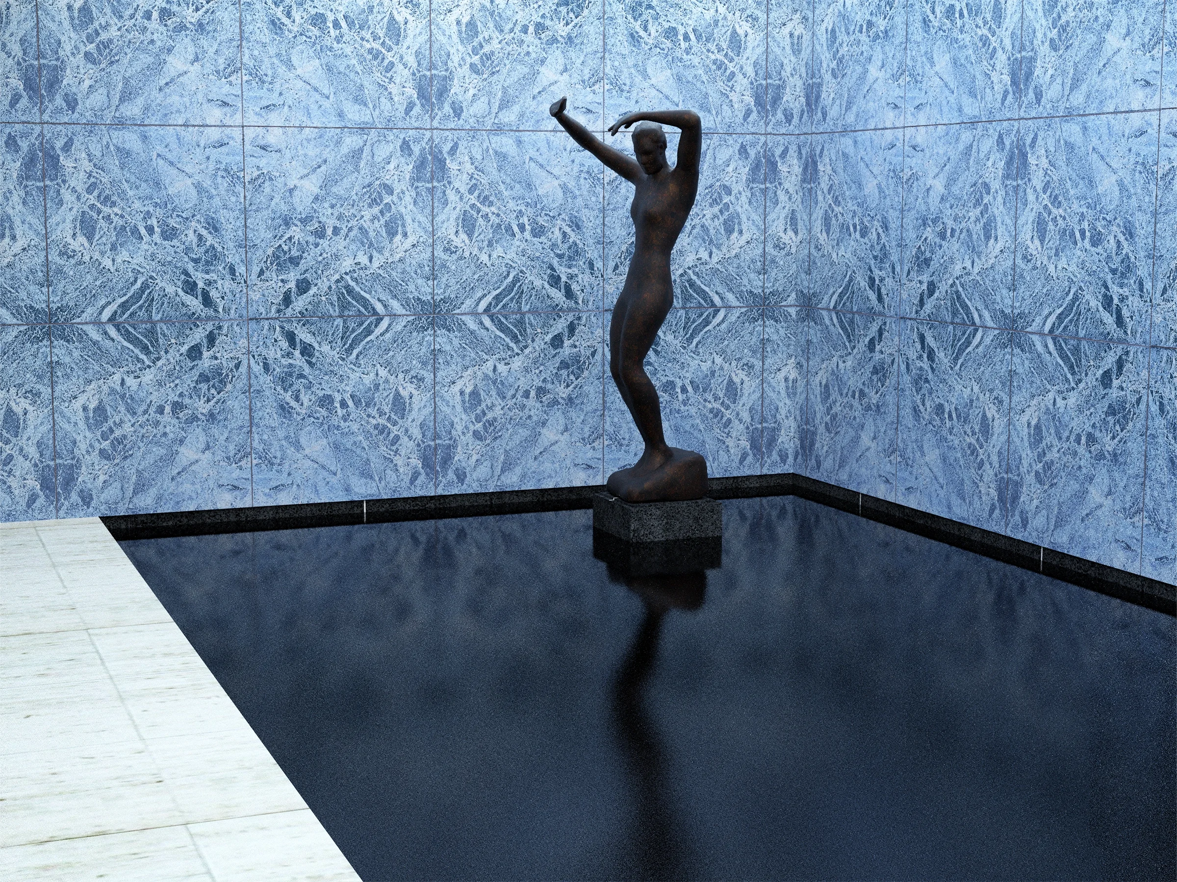 Joan Artero - Pavelló Alemany - Escultura Alba de Georg Kolbe i estany interior